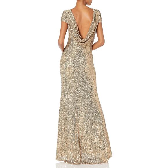 Badgley Mischka Night at the Oscars Gown in Gold Size 2 - Picture 2 of 5
